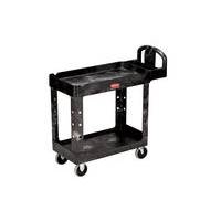 RUBBERMAID UTILITY CART H/DUTY 2 SHELF BLK 114 X 45 X 84CM  RFG450088BLA