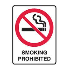 Brady Smoking Prohib Sign 450 x 300 Metal 832182