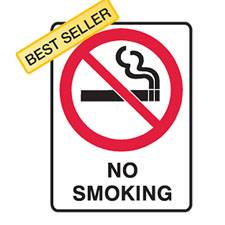 Brady Sign No Smoking 300 x 450 Metal 832194