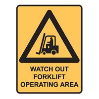 Brady Sign Forklift Operating Area Metal 832442