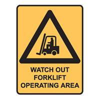 BRADY SIGN FORKLIFT OPERATING AREA  832442