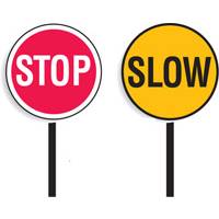 BRADY SIGN STOP SLOW PADDLE LOLLIPOP   833899