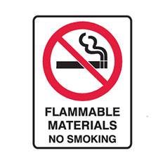 BRADY SIGN FLAM MATERAIL NO SMOKE SS 180x250 838660