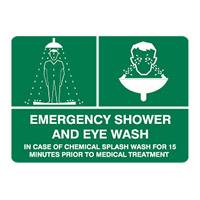 Brady Sign Emergency Shower/Eyewash 300 x 450 Metal 841541