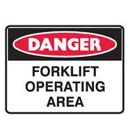 BRADY SIGN DANGER FORKLIFT OPERATING AREA METAL 300x450 841657