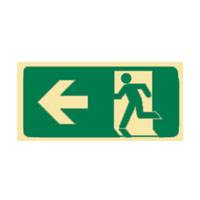 Brady Sign Exit & Evacuation Ss Lum 450 x 180 Left Arrow 851515