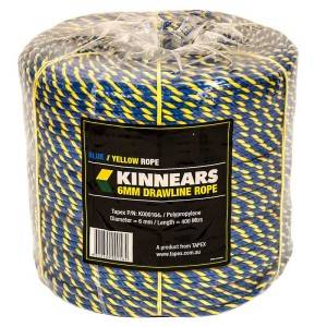 ROPE TELSTRA 6mmx400m BLUE/YELLOW COIL   675/295   RROS0614